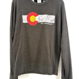 Delta Fleece 'Vail Colorado' Sweatshirt Heavy T-Shirt Gray Medium